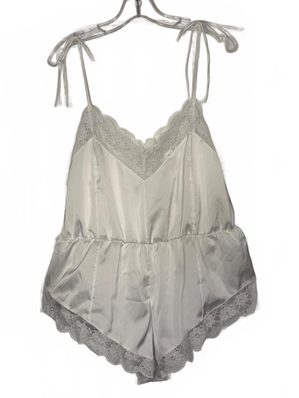 NWT Kat The Label Arabella Teddy Lace Trim Ivory Romper Size Large